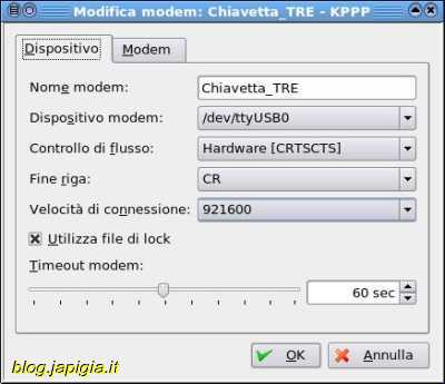 configurazione modem
