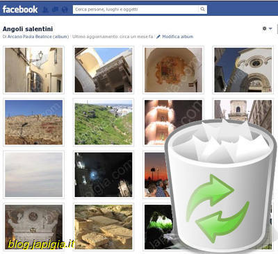 facebook elimina le foto dal server