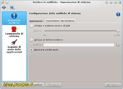 KDE4 stop sistema sonoro