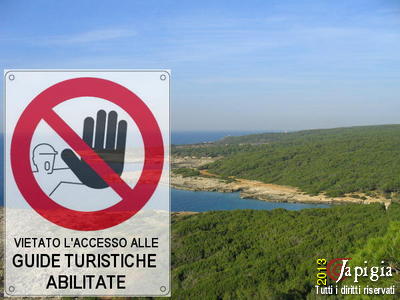 vietato accedere alle guide turistiche
