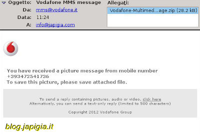 attenzione ai presunti messaggi e-mail da vodafone
